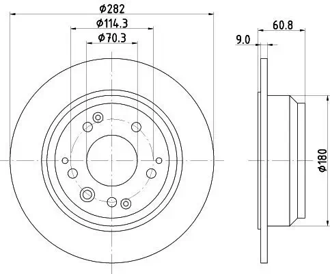 Bremsscheibe HELLA 8DD 355 105-001 Bild Bremsscheibe HELLA 8DD 355 105-001