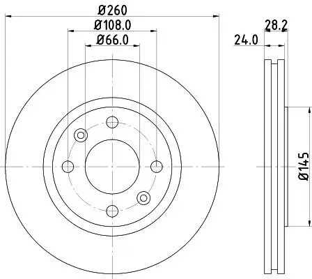 Bremsscheibe Vorderachse HELLA 8DD 355 105-031 Bild Bremsscheibe Vorderachse HELLA 8DD 355 105-031