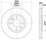 Bremsscheibe HELLA 8DD 355 105-051