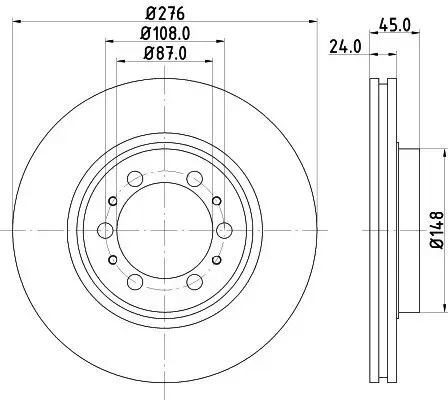 Bremsscheibe HELLA 8DD 355 105-131 Bild Bremsscheibe HELLA 8DD 355 105-131