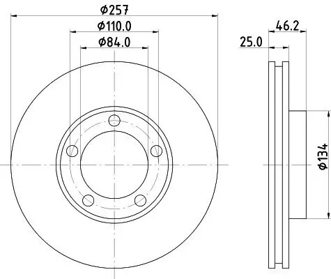 Bremsscheibe HELLA 8DD 355 105-181 Bild Bremsscheibe HELLA 8DD 355 105-181