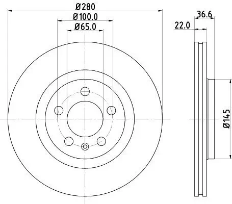 Bremsscheibe HELLA 8DD 355 127-301 Bild Bremsscheibe HELLA 8DD 355 127-301