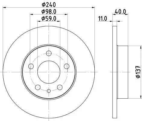Bremsscheibe HELLA 8DD 355 105-511 Bild Bremsscheibe HELLA 8DD 355 105-511
