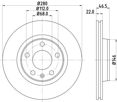 Bremsscheibe HELLA 8DD 355 105-531 Bild Bremsscheibe HELLA 8DD 355 105-531