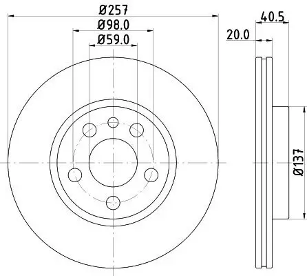 Bremsscheibe HELLA 8DD 355 127-341 Bild Bremsscheibe HELLA 8DD 355 127-341