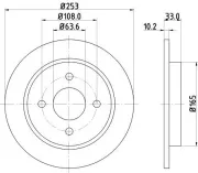 Bremsscheibe HELLA 8DD 355 105-661