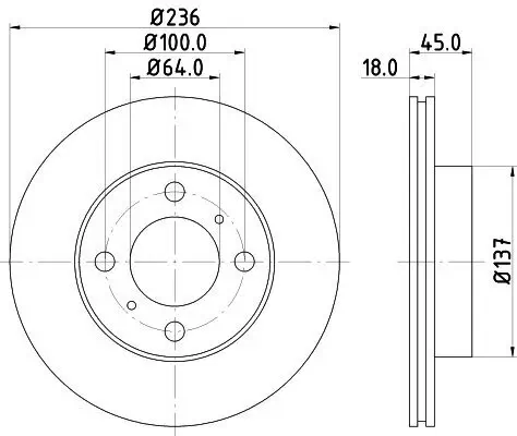 Bremsscheibe HELLA 8DD 355 105-771 Bild Bremsscheibe HELLA 8DD 355 105-771