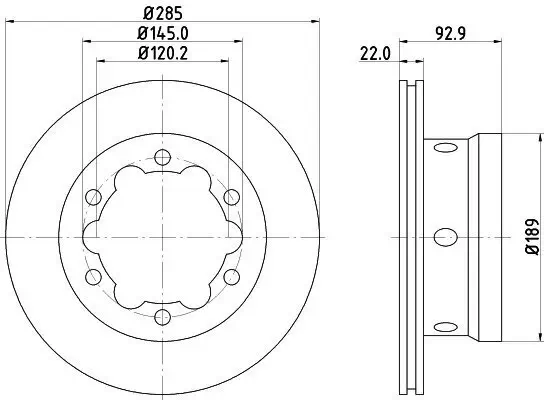 Bremsscheibe HELLA 8DD 355 127-351 Bild Bremsscheibe HELLA 8DD 355 127-351