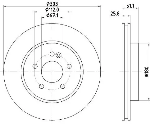 Bremsscheibe Vorderachse HELLA 8DD 355 129-751 Bild Bremsscheibe Vorderachse HELLA 8DD 355 129-751