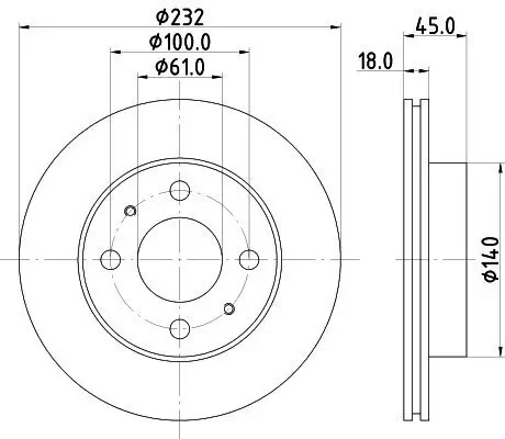 Bremsscheibe HELLA 8DD 355 105-921 Bild Bremsscheibe HELLA 8DD 355 105-921