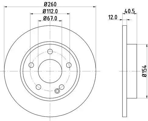 Bremsscheibe Vorderachse HELLA 8DD 355 105-971 Bild Bremsscheibe Vorderachse HELLA 8DD 355 105-971