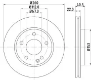 Bremsscheibe HELLA 8DD 355 105-991