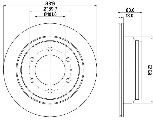 Bremsscheibe HELLA 8DD 355 106-021 Bild Bremsscheibe HELLA 8DD 355 106-021