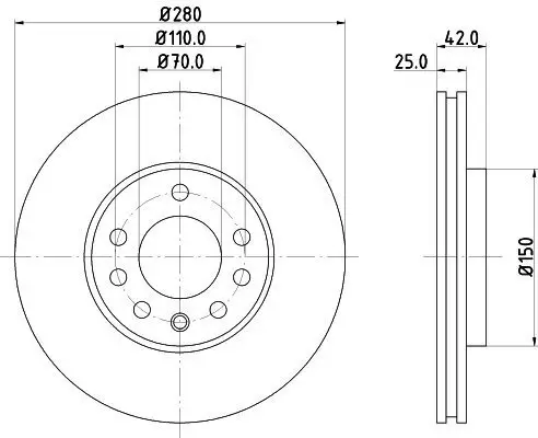 Bremsscheibe HELLA 8DD 355 127-381 Bild Bremsscheibe HELLA 8DD 355 127-381