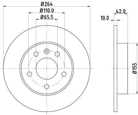 Bremsscheibe HELLA 8DD 355 106-111 Bild Bremsscheibe HELLA 8DD 355 106-111
