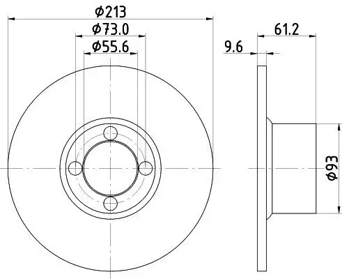 Bremsscheibe HELLA 8DD 355 106-161 Bild Bremsscheibe HELLA 8DD 355 106-161