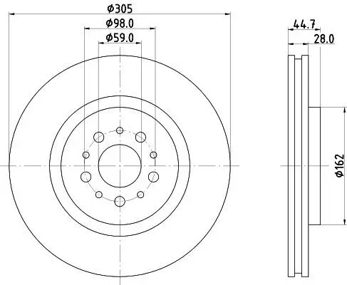 Bremsscheibe Vorderachse HELLA 8DD 355 106-171 Bild Bremsscheibe Vorderachse HELLA 8DD 355 106-171