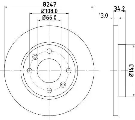 Bremsscheibe Vorderachse HELLA 8DD 355 106-191 Bild Bremsscheibe Vorderachse HELLA 8DD 355 106-191