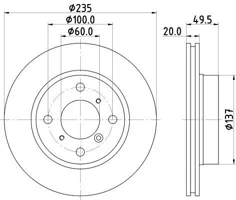Bremsscheibe HELLA 8DD 355 106-231 Bild Bremsscheibe HELLA 8DD 355 106-231