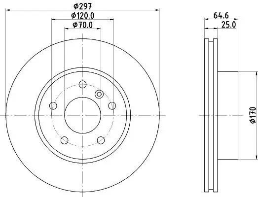 Bremsscheibe Vorderachse HELLA 8DD 355 106-271 Bild Bremsscheibe Vorderachse HELLA 8DD 355 106-271