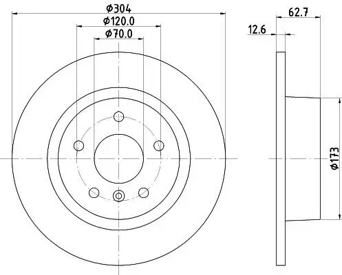 Bremsscheibe Hinterachse HELLA 8DD 355 106-371 Bild Bremsscheibe Hinterachse HELLA 8DD 355 106-371