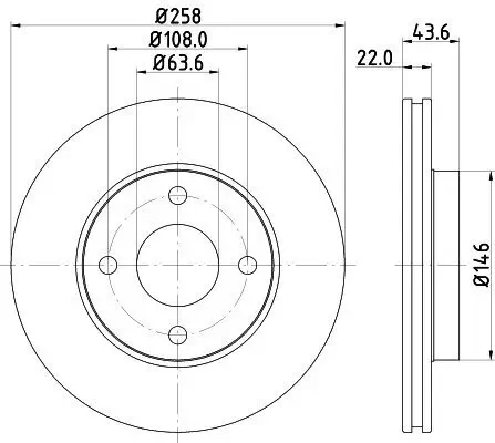 Bremsscheibe Vorderachse HELLA 8DD 355 106-431 Bild Bremsscheibe Vorderachse HELLA 8DD 355 106-431