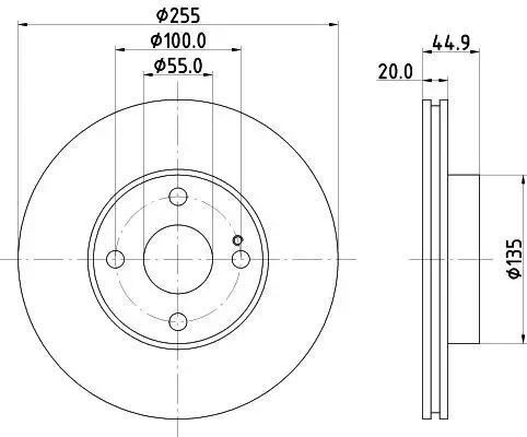 Bremsscheibe HELLA 8DD 355 106-491 Bild Bremsscheibe HELLA 8DD 355 106-491