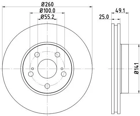 Bremsscheibe HELLA 8DD 355 106-511 Bild Bremsscheibe HELLA 8DD 355 106-511
