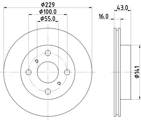Bremsscheibe HELLA 8DD 355 106-631 Bild Bremsscheibe HELLA 8DD 355 106-631