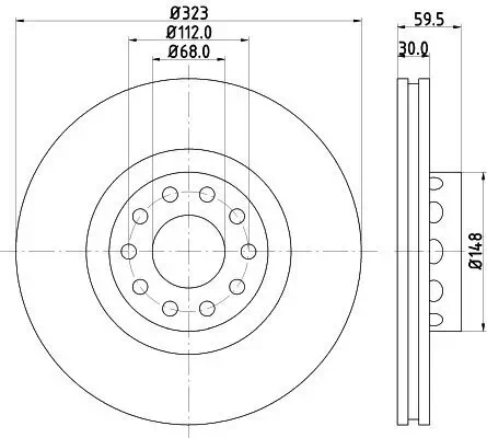 Bremsscheibe HELLA 8DD 355 127-421 Bild Bremsscheibe HELLA 8DD 355 127-421