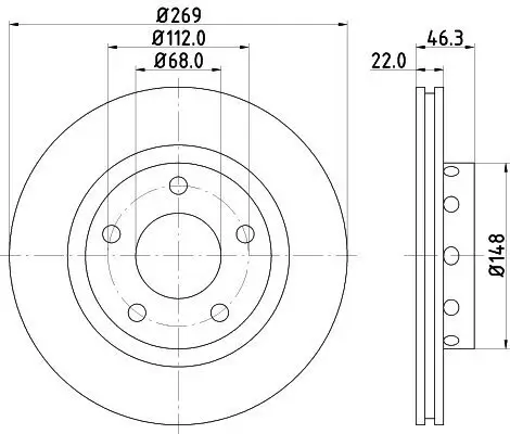 Bremsscheibe HELLA 8DD 355 127-431 Bild Bremsscheibe HELLA 8DD 355 127-431