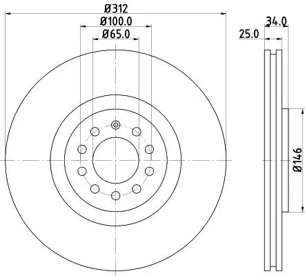 Bremsscheibe HELLA 8DD 355 127-441 Bild Bremsscheibe HELLA 8DD 355 127-441