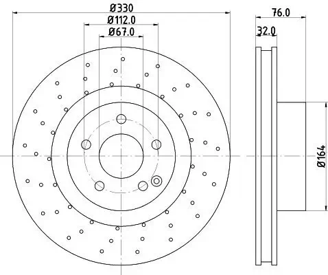 Bremsscheibe Vorderachse HELLA 8DD 355 127-461