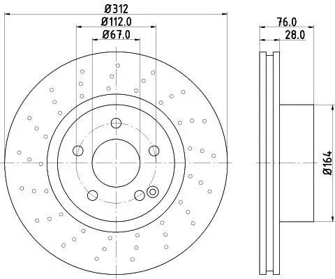 Bremsscheibe Vorderachse HELLA 8DD 355 106-871 Bild Bremsscheibe Vorderachse HELLA 8DD 355 106-871