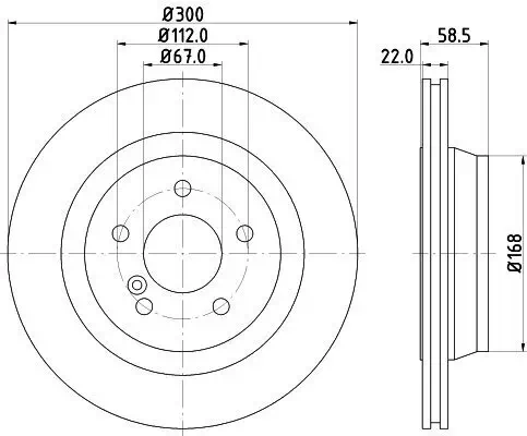 Bremsscheibe HELLA 8DD 355 127-481 Bild Bremsscheibe HELLA 8DD 355 127-481