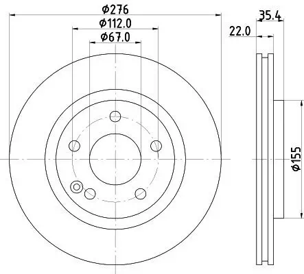 Bremsscheibe Vorderachse HELLA 8DD 355 127-491 Bild Bremsscheibe Vorderachse HELLA 8DD 355 127-491