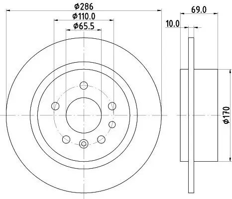 Bremsscheibe HELLA 8DD 355 107-001 Bild Bremsscheibe HELLA 8DD 355 107-001