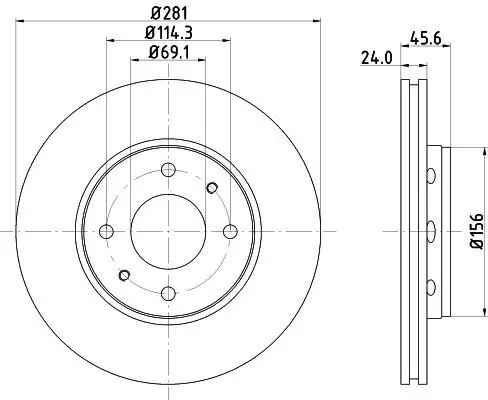 Bremsscheibe Vorderachse HELLA 8DD 355 107-031 Bild Bremsscheibe Vorderachse HELLA 8DD 355 107-031