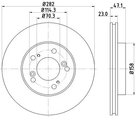 Bremsscheibe HELLA 8DD 355 107-131 Bild Bremsscheibe HELLA 8DD 355 107-131