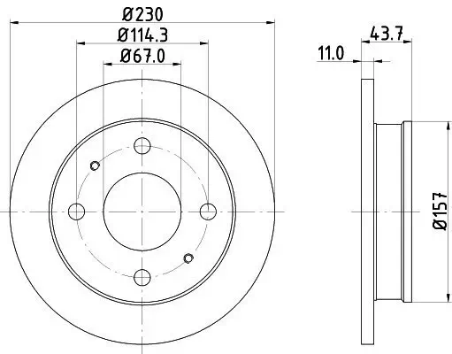 Bremsscheibe HELLA 8DD 355 107-171 Bild Bremsscheibe HELLA 8DD 355 107-171
