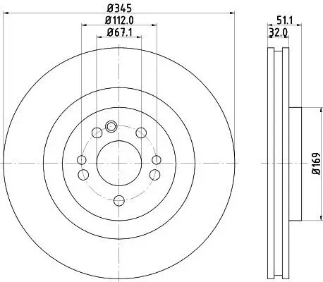 Bremsscheibe Vorderachse HELLA 8DD 355 129-741 Bild Bremsscheibe Vorderachse HELLA 8DD 355 129-741
