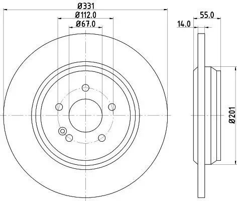Bremsscheibe Hinterachse HELLA 8DD 355 107-241 Bild Bremsscheibe Hinterachse HELLA 8DD 355 107-241