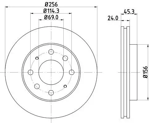 Bremsscheibe HELLA 8DD 355 107-321 Bild Bremsscheibe HELLA 8DD 355 107-321