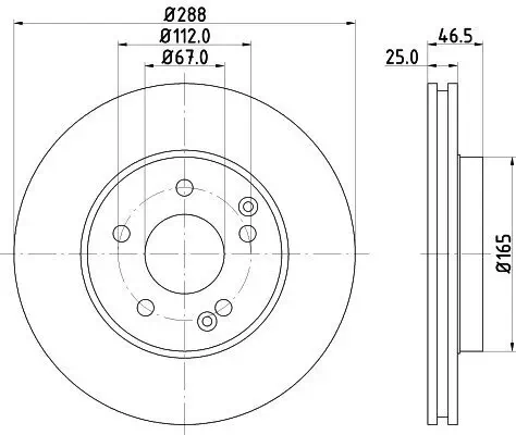 Bremsscheibe HELLA 8DD 355 127-551 Bild Bremsscheibe HELLA 8DD 355 127-551