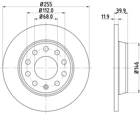 Bremsscheibe HELLA 8DD 355 107-561 Bild Bremsscheibe HELLA 8DD 355 107-561
