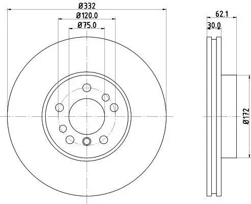 Bremsscheibe HELLA 8DD 355 127-631