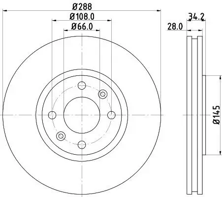 Bremsscheibe HELLA 8DD 355 107-841 Bild Bremsscheibe HELLA 8DD 355 107-841