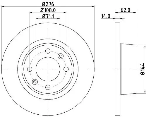 Bremsscheibe HELLA 8DD 355 107-851 Bild Bremsscheibe HELLA 8DD 355 107-851