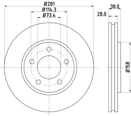 Bremsscheibe Vorderachse HELLA 8DD 355 107-891 Bild Bremsscheibe Vorderachse HELLA 8DD 355 107-891