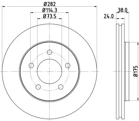 Bremsscheibe HELLA 8DD 355 107-931 Bild Bremsscheibe HELLA 8DD 355 107-931